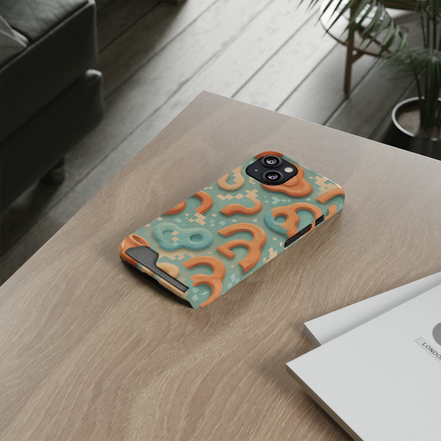 Pixel Clay • Apple iPhone 13 • MagSafe® Tough Case with Card Holder