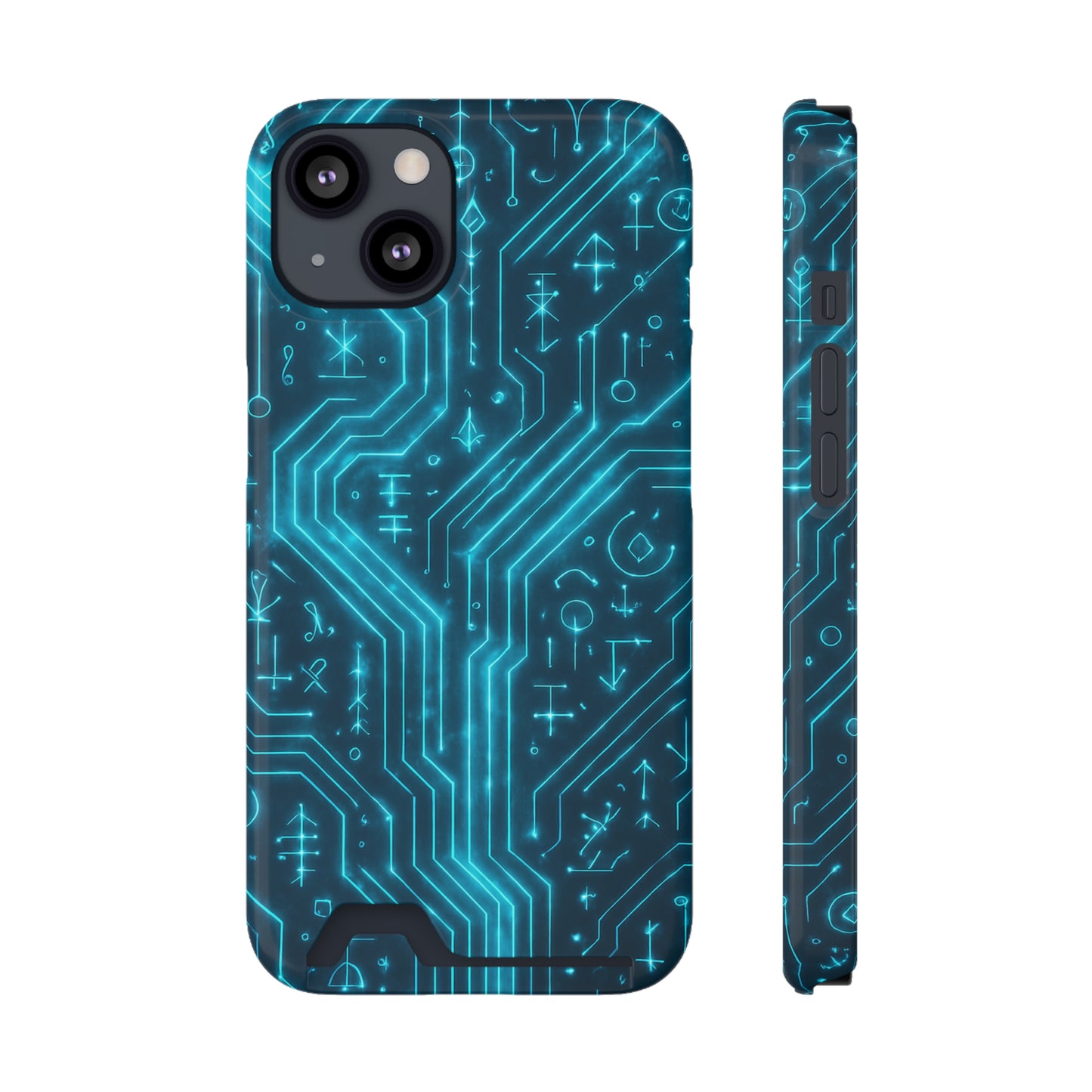 Circuit Glyph • Apple iPhone 13 • MagSafe® Tough Case with Card Holder