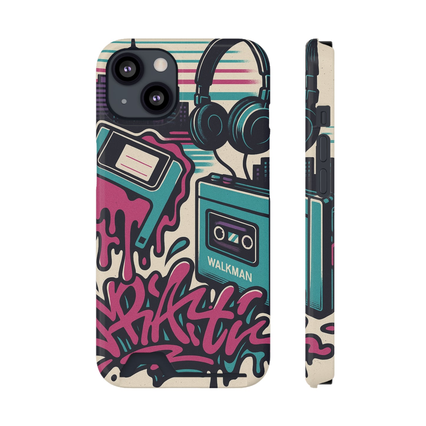 Retro Beats • Apple iPhone 13 • MagSafe® Tough Case with Card Holder